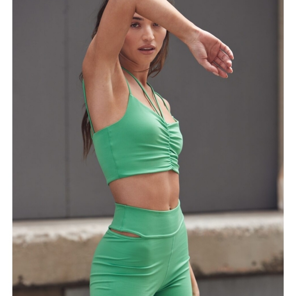 Emilia Ruched Tank in Grass Green Camila Coelho